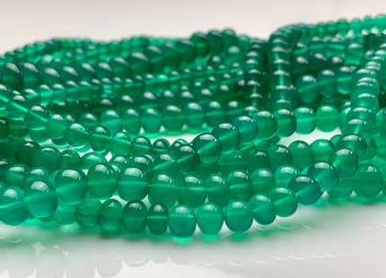 6mm 7mm 8mm 9mm 10mm 100% All Natural Smooth Rondelle Green Onyx Gemstone Beads Genuine Translucent Green Onyx Beads 8 Inches Strand #2932