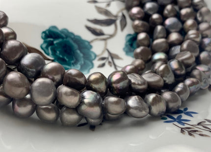 10-11 mm AA Matte Dark Gray Color Potato Nugget Freshwater Pearl Beads Genuine Gray Color Cultured Pearl Nuggets #P1015