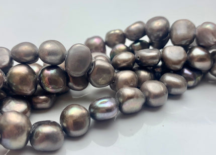 10-11 mm AA Matte Dark Gray Color Potato Nugget Freshwater Pearl Beads Genuine Gray Color Cultured Pearl Nuggets #P1015