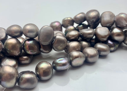 10-11 mm AA Matte Dark Gray Color Potato Nugget Freshwater Pearl Beads Genuine Gray Color Cultured Pearl Nuggets #P1015