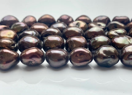 10x11 mm AA Brown Chocolate Color Keshi Freshwater Pearl Nugget Beads Dark Brown High Luster Genuine Keshi Nugget Pearls #P1011