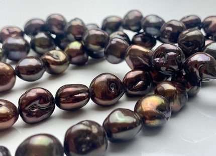 10x11 mm AA Brown Chocolate Color Keshi Freshwater Pearl Nugget Beads Dark Brown High Luster Genuine Keshi Nugget Pearls #P1011