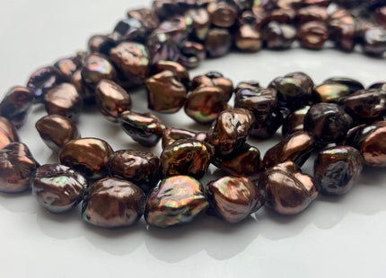 10x12 mm AA Brown Chocolate Color Keishi Freshwater Pearl Nugget Beads Dark Brown High Luster Genuine Keishi Nugget Pearls #P1014