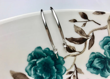 One Pair 925 Sterling Silver Or Gold Simple Hook Earring Setting 925 Sterling Silver Earring Hook Findings For Half Drilled Pearls #10348-J