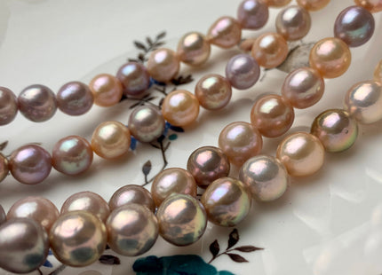 8-10 mm AAAA Very Rare Natural Multi Mauve Pink Color Edison Baroque Freshwater Pearls Top Quality High Luster Edison Pearls #1970