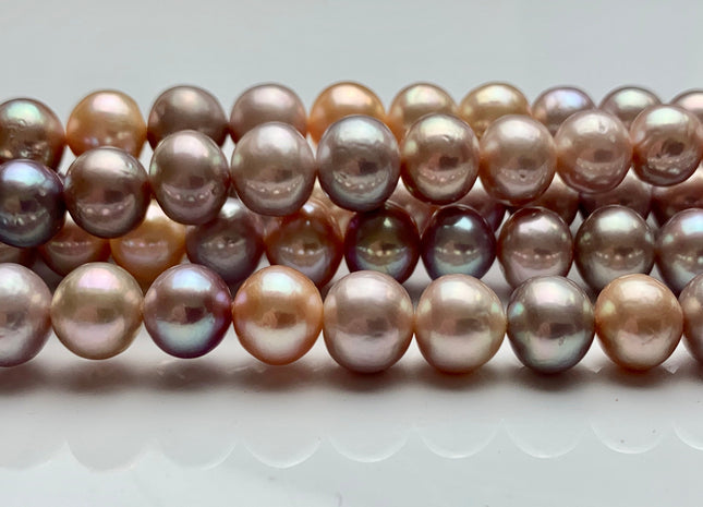 8-10 mm AA Very Rare Natural Multi Mauve Pink Color Edison Baroque Freshwater Pearls Genuine High Luster Potato Shape Edison Pearls #1972