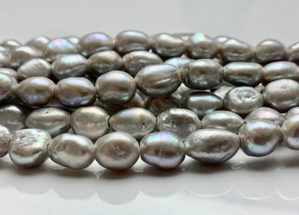 7-8x9-10 mm AA Half / Full Strand Large Hole Rice Nugget Freshwater Pearls 2.0mm Hole Lustrous Large Hole Genuine Nugget Pearl Beads #188