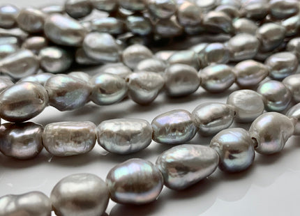 7-8x9-10 mm AA Half / Full Strand Large Hole Rice Nugget Freshwater Pearls 2.0mm Hole Lustrous Large Hole Genuine Nugget Pearl Beads #188
