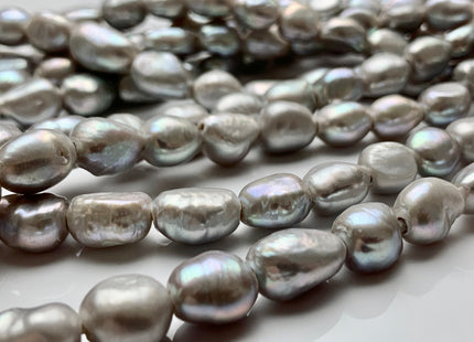 7-8x9-10 mm AA Half / Full Strand Large Hole Rice Nugget Freshwater Pearls 2.0mm Hole Lustrous Large Hole Genuine Nugget Pearl Beads #188