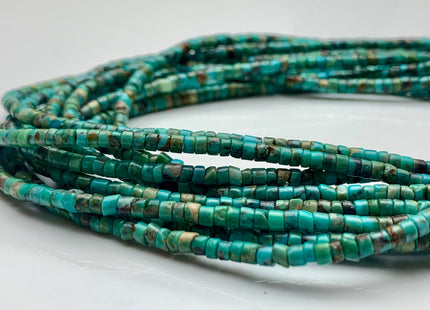 3 mm 100% All Natural Turquoise Heishi Rondelle Shape Genuine Rare Natural Color Turquoise Gemstones Loose Beads 15.5 Inches Strand #2973