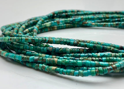 3 mm 100% All Natural Turquoise Heishi Rondelle Shape Genuine Rare Natural Color Turquoise Gemstones Loose Beads 15.5 Inches Strand #2973