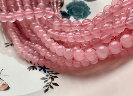 4 mm 6 mm 8 mm 10 mm 12 mm Smooth Round Rose Quartz Gemstone Beads Natural Pink Rose Quartz Loose Beads 15.5 Inches Strand #2907