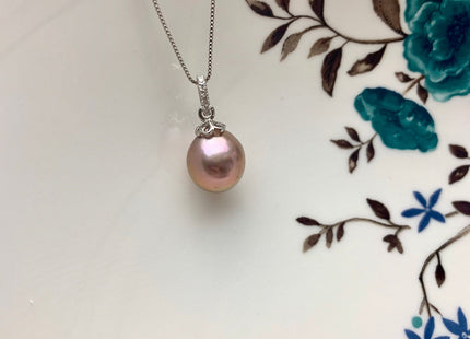 One Piece 925 Sterling Silver Pendant Cap Setting Finding For Half Drilled Pearl Genuine 925 Sterling Silver W/CZ Pendant DIY Jewelry #10035