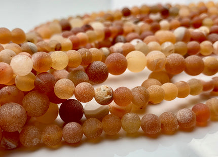 6 mm 8 mm 10 mm 12 mm Matte Round Druzy Agate Gemstone Peach Pink Color Agate With Crystal Cave Gemstone Loose Beads 15 Inches Strand #2899