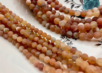 6 mm 8 mm 10 mm 12 mm Matte Round Druzy Agate Gemstone Peach Pink Color Agate With Crystal Cave Gemstone Loose Beads 15 Inches Strand #2899