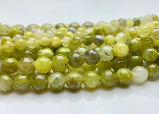 4 mm 6 mm 8 mm 10 mm 12 mm Smooth Round Natural Quartz Gemstone Beads Natural Yellow Green Color Quartz Loose Beads 15 Inches Strand #2970