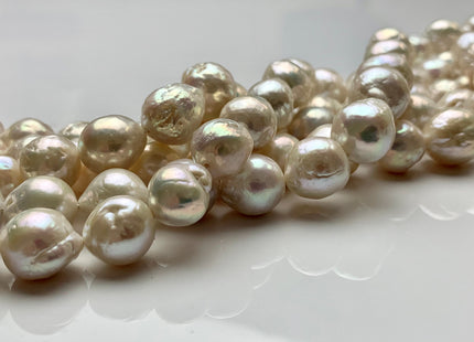 10-13 mm AAA Natural White High Luster Edison Baroque Freshwater Pearls Beads Genuine Rare Silver White Luster Edison Pearls #1973