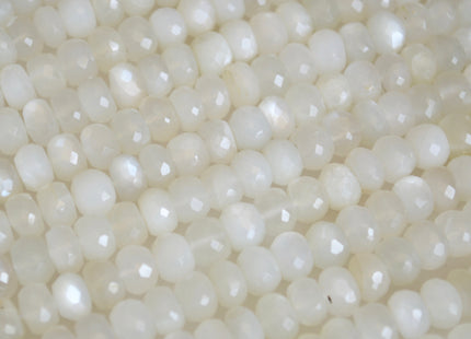 5x7-8 mm 100% All Natural Faceted Rondelle White Or Light Green Color Moonstone Beads Genuine Top Quality Moonstone 14 inches Strand #2130