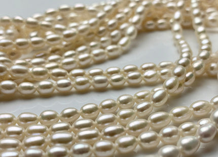 4x5.5 mm AAAA Natural White Color Rice Shape Freshwater Pearls Genuine Tiny Freshwater Pearl Beads Bridal Pearls #1452