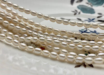 4x5.5 mm AAAA Natural White Color Rice Shape Freshwater Pearls Genuine Tiny Freshwater Pearl Beads Bridal Pearls #1452