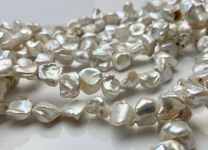 8-9 x 10-12 mm Natural White Keshi Freshwater Pearl Beads Genuine Center Drilled Keshi Nugget Pearls #235