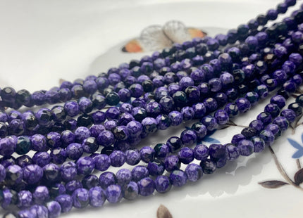 BEST DEAL 4 mm Faceted Round Purple Agate Gemstone Beads Genuine Agate Gemstone Loose Beads 14 Inches Strand #2709