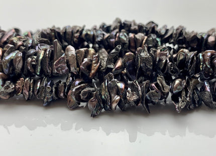7 mm AA Metallic Brownish Black Keshi Freshwater Pearl Beads Center Drilled Keshi Pearl Rondelle Freshwater Pearls 15.5 Inches Strand #1987