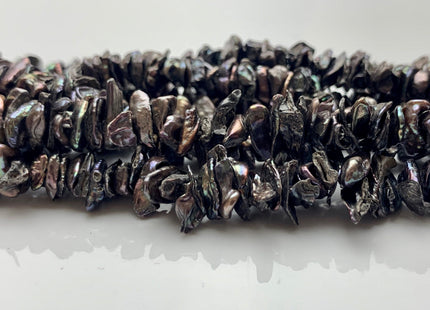 7 mm AA Metallic Brownish Black Keshi Freshwater Pearl Beads Center Drilled Keshi Pearl Rondelle Freshwater Pearls 15.5 Inches Strand #1987