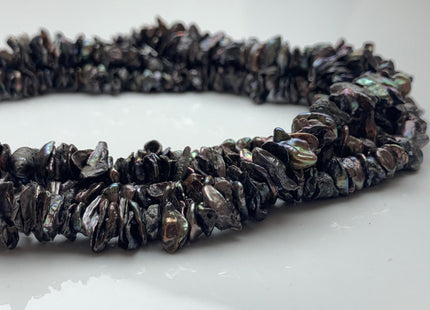 7 mm AA Metallic Brownish Black Keshi Freshwater Pearl Beads Center Drilled Keshi Pearl Rondelle Freshwater Pearls 15.5 Inches Strand #1987