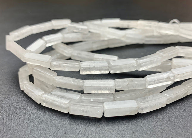 4-5x13 mm Cuboid Tube Shape Clear Quartz Gemstone Beads Clear Quartz Gemstones Loose Beads 15.5 Inches Strand #2971