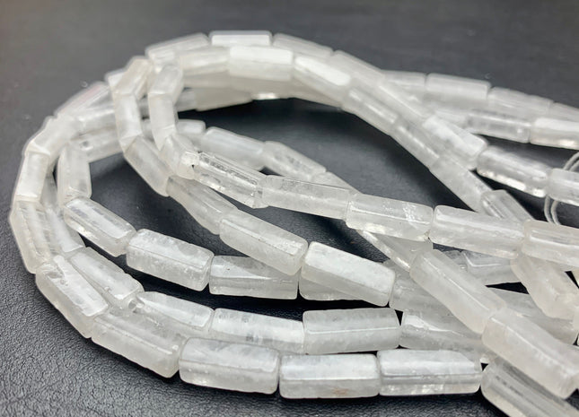 4-5x13 mm Cuboid Tube Shape Clear Quartz Gemstone Beads Clear Quartz Gemstones Loose Beads 15.5 Inches Strand #2971