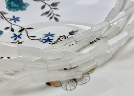 4-5x13 mm Cuboid Tube Shape Clear Quartz Gemstone Beads Clear Quartz Gemstones Loose Beads 15.5 Inches Strand #2971