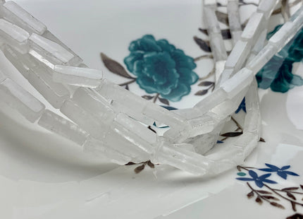 4-5x13 mm Cuboid Tube Shape Clear Quartz Gemstone Beads Clear Quartz Gemstones Loose Beads 15.5 Inches Strand #2971