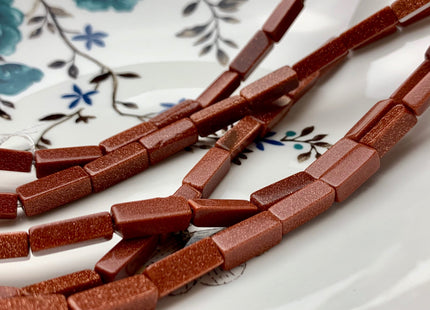 4-5x13 mm Cuboid Tube Shape Gold Color Sandstone Gemstone Beads Gold Sandstone Gemstones Loose Beads 15.5 Inches Strand #2985
