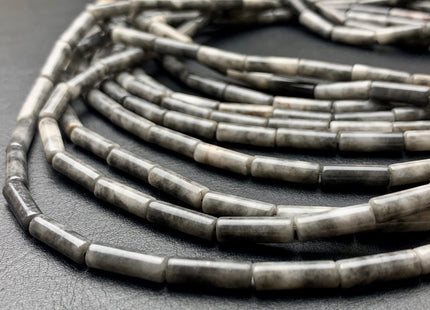 4-13x14 mm Tube Shape Natural Gray Color Jade Gemstone Beads Loose Beads 15.5 Inches Strand #2987