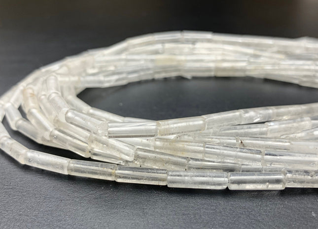 4x13-14 mm Tube Shape Natural Clear Quartz Gemstone Beads Genuine Clear Quartz Gemstones Loose Beads 15.5 Inches Strand #2990