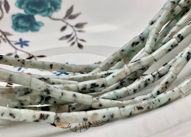 4x13-14 mm Tube Shape Natural K2 Jasper Gemstone Beads Genuine Blue Gray Color K2 Jasper Gemstones Loose Beads 15.5 Inches Strand #2992