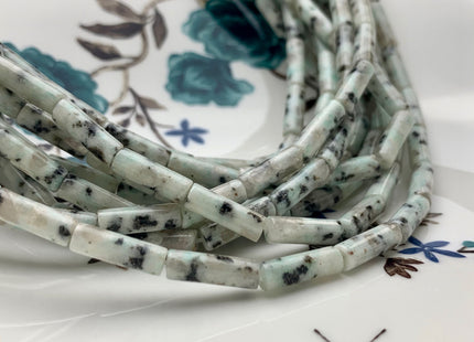 4x13-14 mm Tube Shape Natural K2 Jasper Gemstone Beads Genuine Blue Gray Color K2 Jasper Gemstones Loose Beads 15.5 Inches Strand #2992