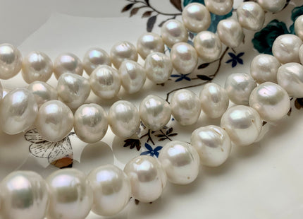 13-15 mm Jumbo Size Natural White Baroque Edison Freshwater Pearl Beads Genuine Rare High Luster Irregular Shape Edison Pearls #1985
