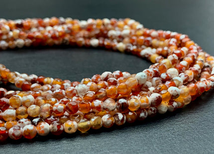 4 mm Faceted Round Multi Carnelian Color Agate Gemstone Beads Genuine Agate Gemstone Loose Beads 14 Inches Strand #2738