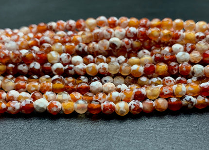 4 mm Faceted Round Multi Carnelian Color Agate Gemstone Beads Genuine Agate Gemstone Loose Beads 14 Inches Strand #2738