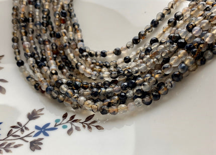 4 mm 6 mm Faceted Round Dragon Vein Agate Gemstone Beads Genuine Agate Gemstone Loose Beads 14 Inches Strand #2740