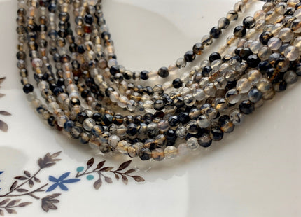 4 mm 6 mm Faceted Round Dragon Vein Agate Gemstone Beads Genuine Agate Gemstone Loose Beads 14 Inches Strand #2740