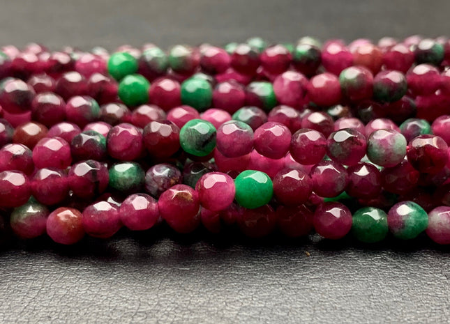 4 mm Faceted Round Ruby Color Agate Gemstone Beads Genuine Agate Gemstone Loose Beads 14 Inches Strand #2747