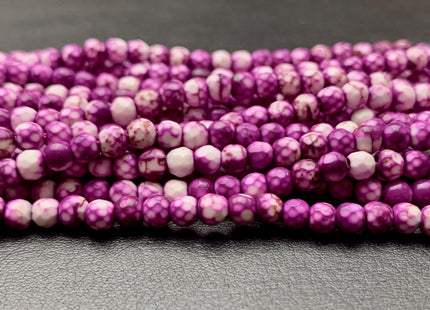 4 mm Faceted Round Multi Purple White Agate Gemstone Beads Genuine Agate Gemstone Loose Beads 14 Inches Strand #2754