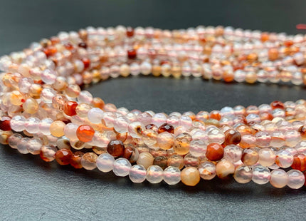4 mm Faceted Round Multi Brown Orange Color Agate Gemstone Beads Genuine Agate Gemstone Loose Beads 14 Inches Strand #2756