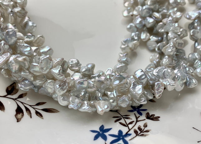 5-6x7 mm AA High Luster Natural White Keshi Freshwater Pearl Beads Top Drilled Genuine Natural White Dancing Keshi Pearls #1992