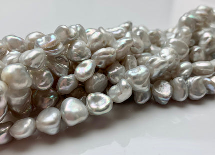 8-9 mm AA High Luster Natural White Or Natural Silver Color Keshi Nugget Freshwater Pearl Beads Center Drilled Keshi Nugget Pearls #1989