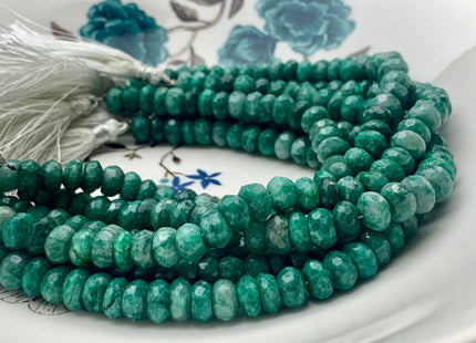 7mm 8mm 9mm AAA 100% Natural Faceted Rondelle Green Chrysocolla Gemstone Beads Top Quality Gemmy Green Chrysocolla Beads 8 Inches # 2998