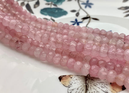 BEST DEAL 4x6 mm Faceted Rondelle Light Pink Color Agate Gemstone Beads Genuine Agate Gemstone Loose Beads 14 Inches Strand #2768